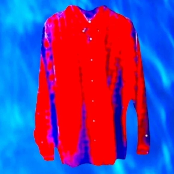 Basic Additions XL Men Tartan Plaid Red Black Gold L/s Button Down Shirt - Picture 2 of 4